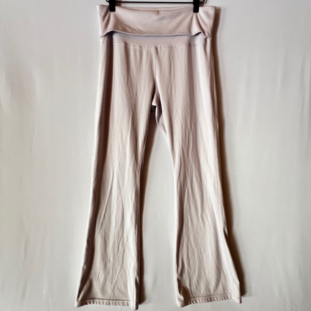 Chrome Riot‎ Light Pink Wide Leg Lounge Pants XL High Waisted Flare Pastel Soft